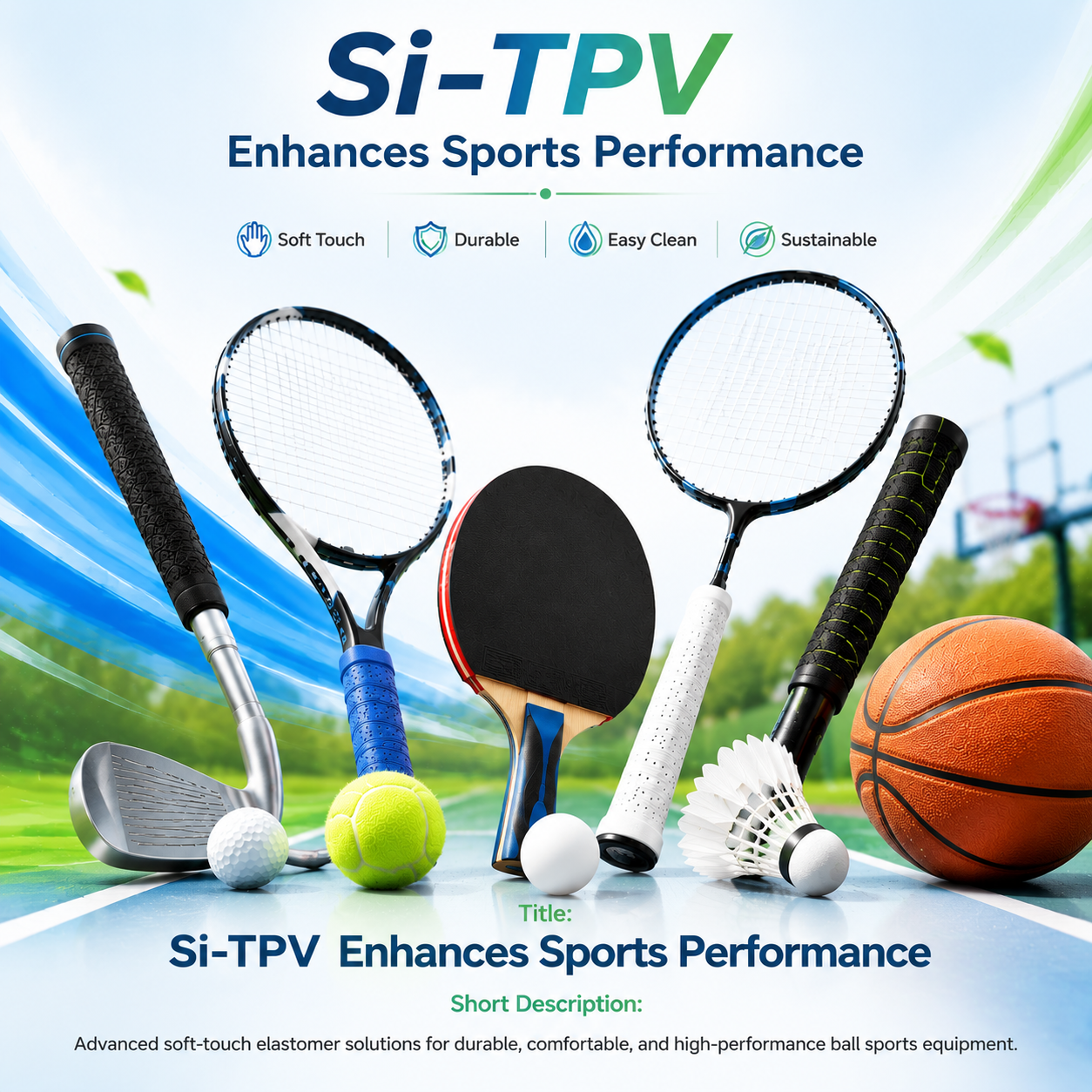 Innovative soft-touch elastomer solutions delivering superior comfort, durability, and sustainable performance for modern sports equipment.