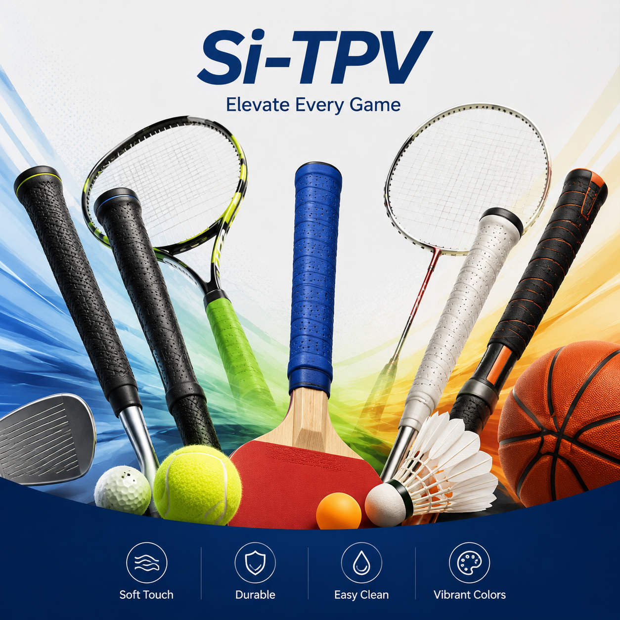 Advanced soft-touch elastomer solutions for durable, comfortable, and high-performance ball sports equipment.