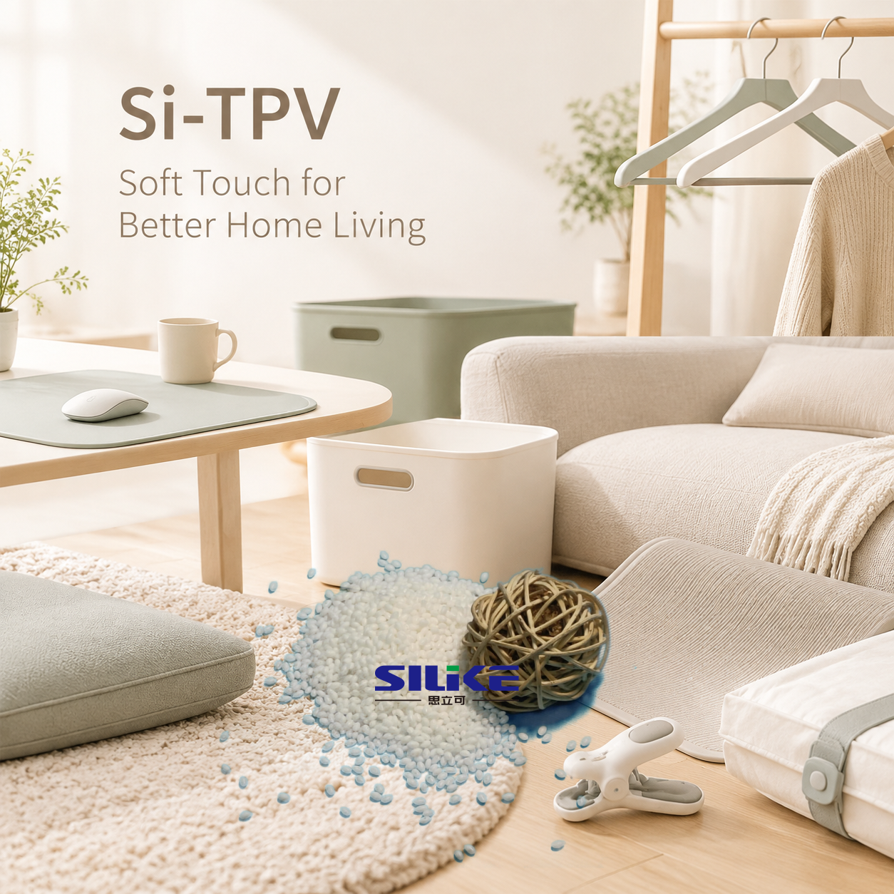 Household products with Si-TPV soft-touch elastomers for enhanced comfort and everyday durability.