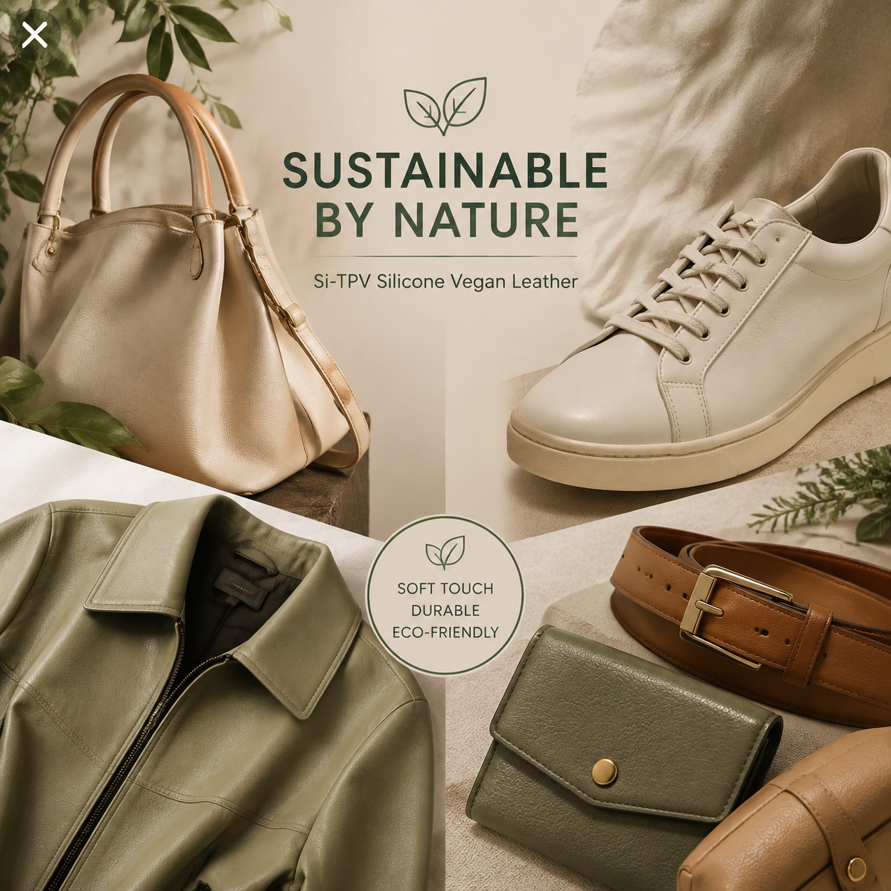Si-TPV Silicone Vegan Leather brings soft touch, durability, and eco-friendly design to modern bags, footwear, apparel, and accessories.