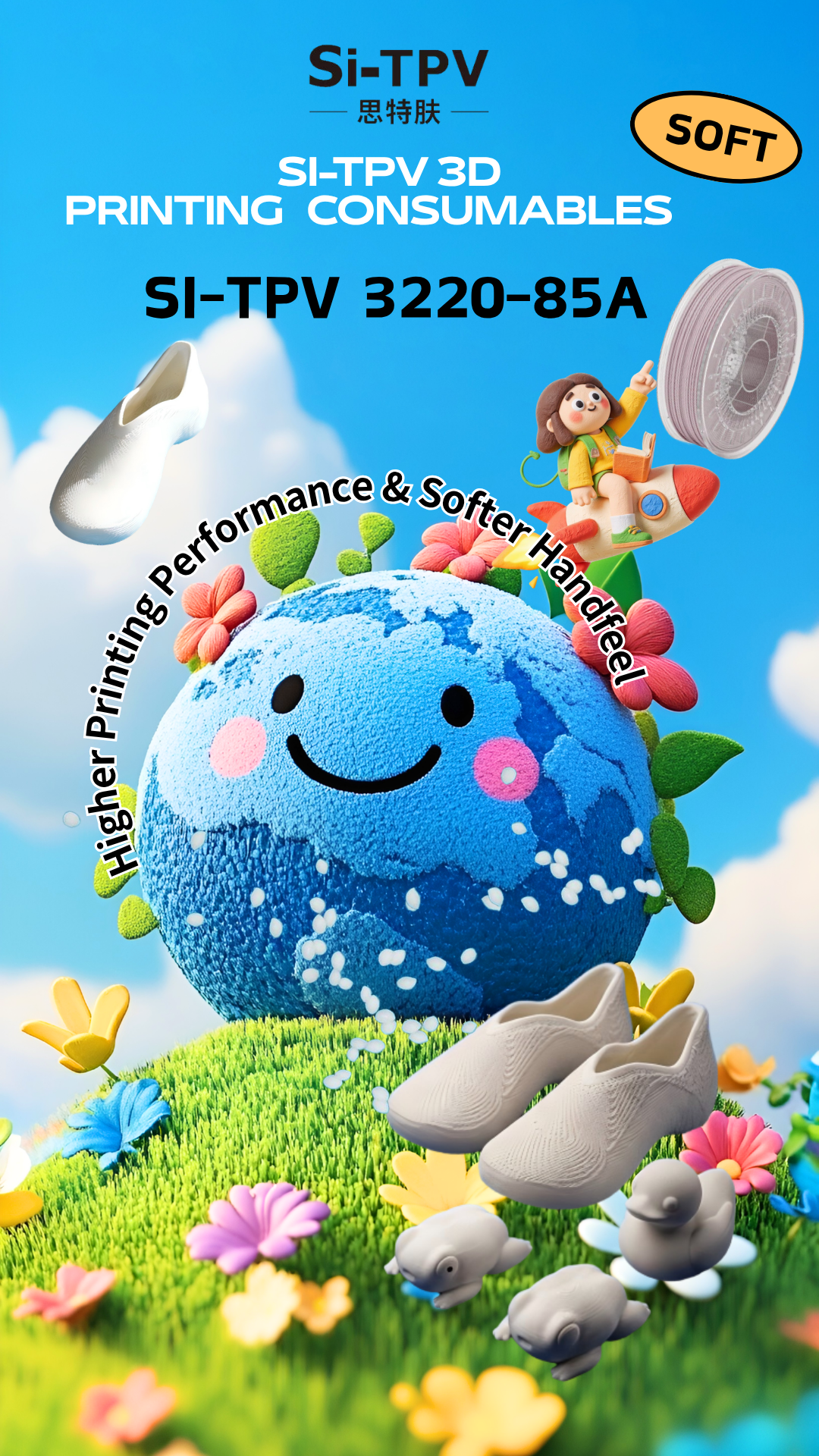 TPU monofilament 3D printing materials, Matte Effect For Tpu 3D printing, Matte Tpu Monofilament Modifier, Long-Term Silky Skin-Friendly Comfort Soft Touch Materials, Silky And Skin-Friendly Touch Material 1