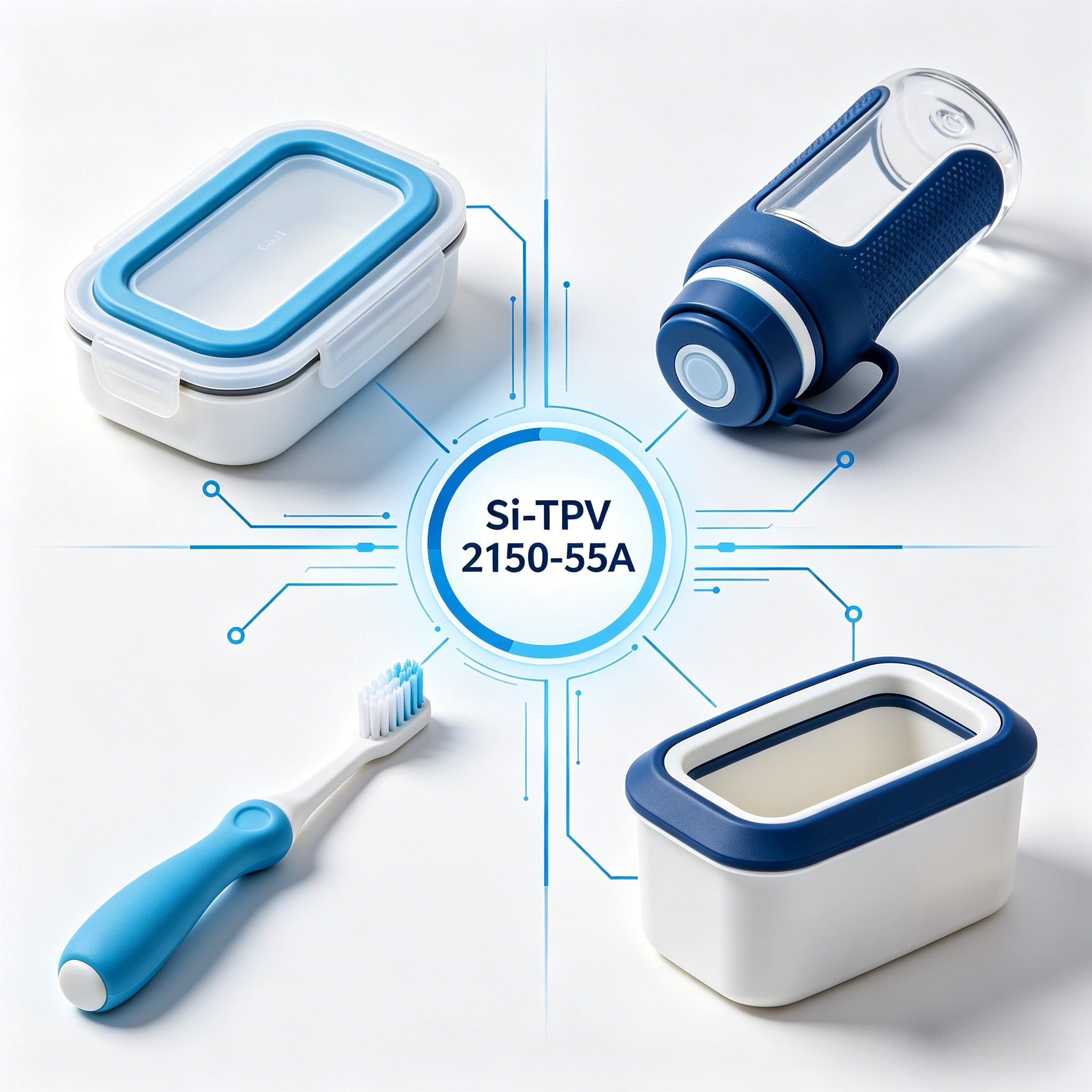 Si-TPV 2150-55A Soft Touch Thermoplastic Elastomer for PP Overmolding and PE Sealing Applications