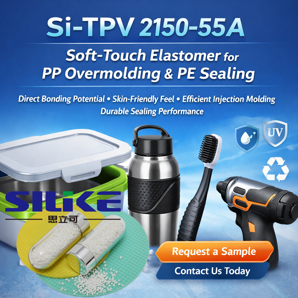 Si-TPV 2150-55A Soft Touch Thermoplastic Elastomer for PP Overmolding and PE Sealing Applications